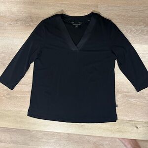 Banana Republic Black Long Sleeve V-Neck Top